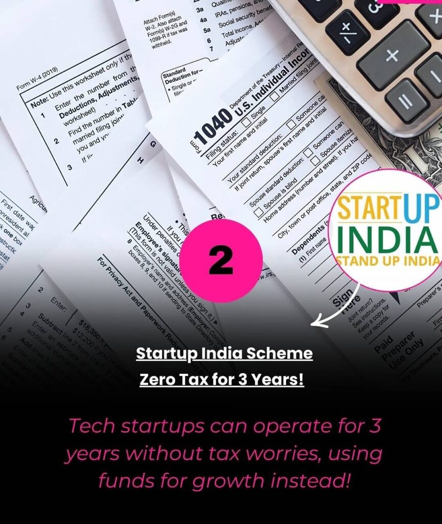 startup india scheme zero tax for three years image