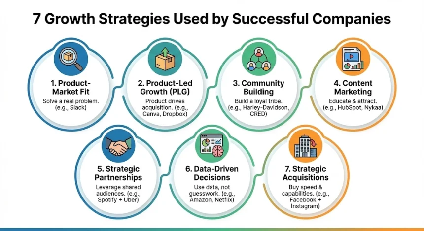 Growth strategies used by successful companies like Amazon Apple and Canva explained with real examples 2025