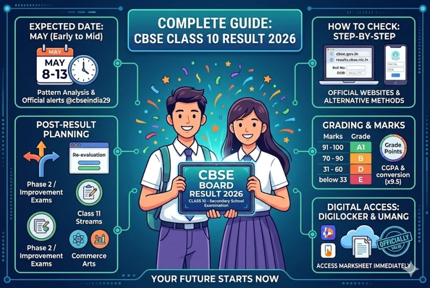 CBSE Board Result 2026 Class 10 expected date official websites step by step result checking guide and what to do after result